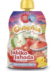 OVOCŃÁK Ovocné pyré jablko jahoda 100%