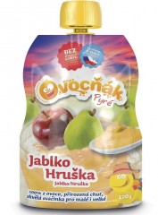 OVOCŃÁK Ovocné pyré jablko hruška 100%